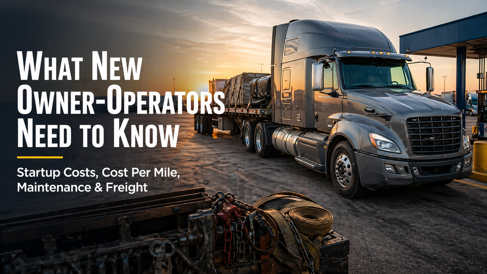 Picture of truck with title 'What new owner operators need to know'