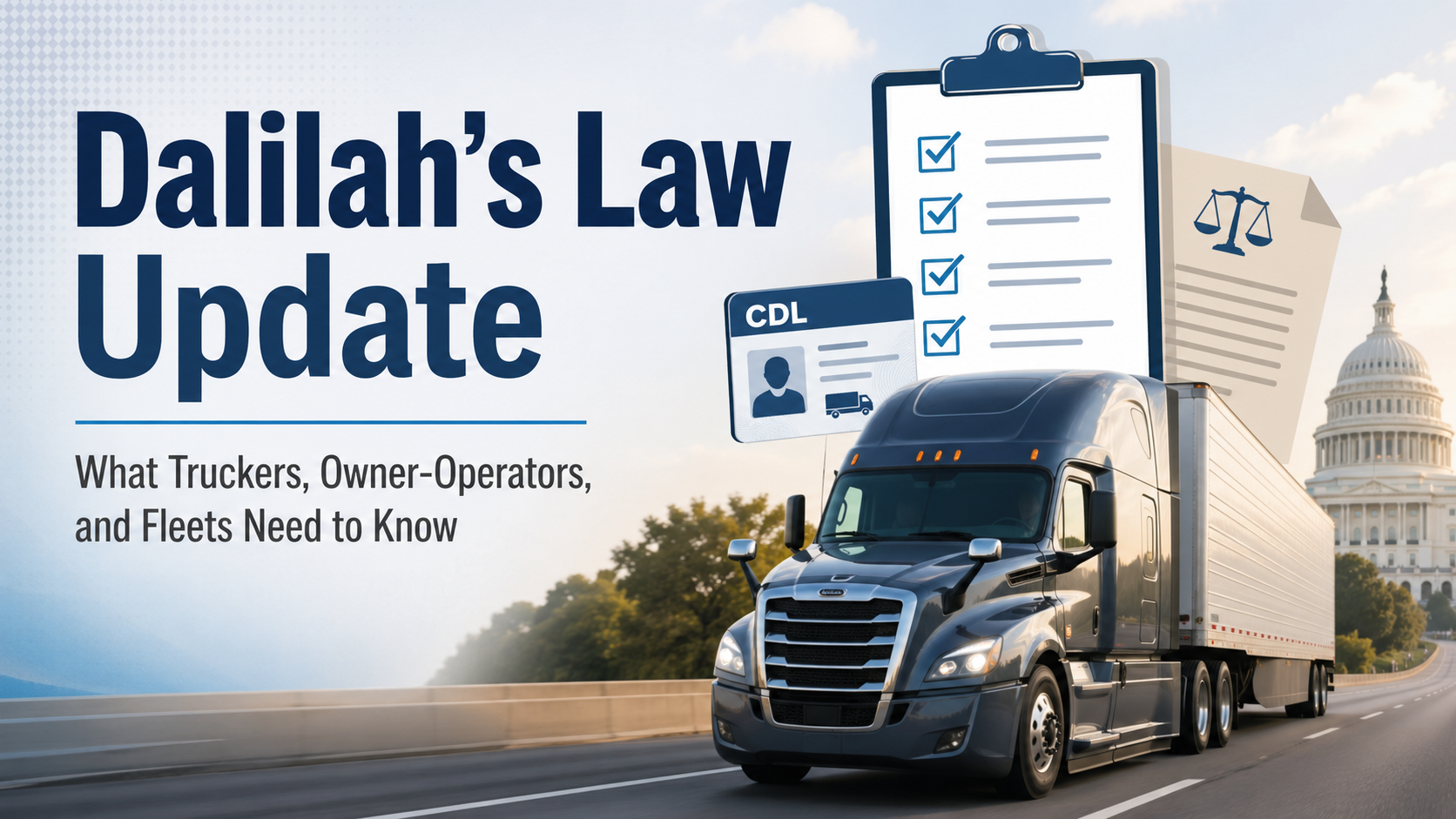 Picture of a tuck with the title 'Delilah's Law Update'